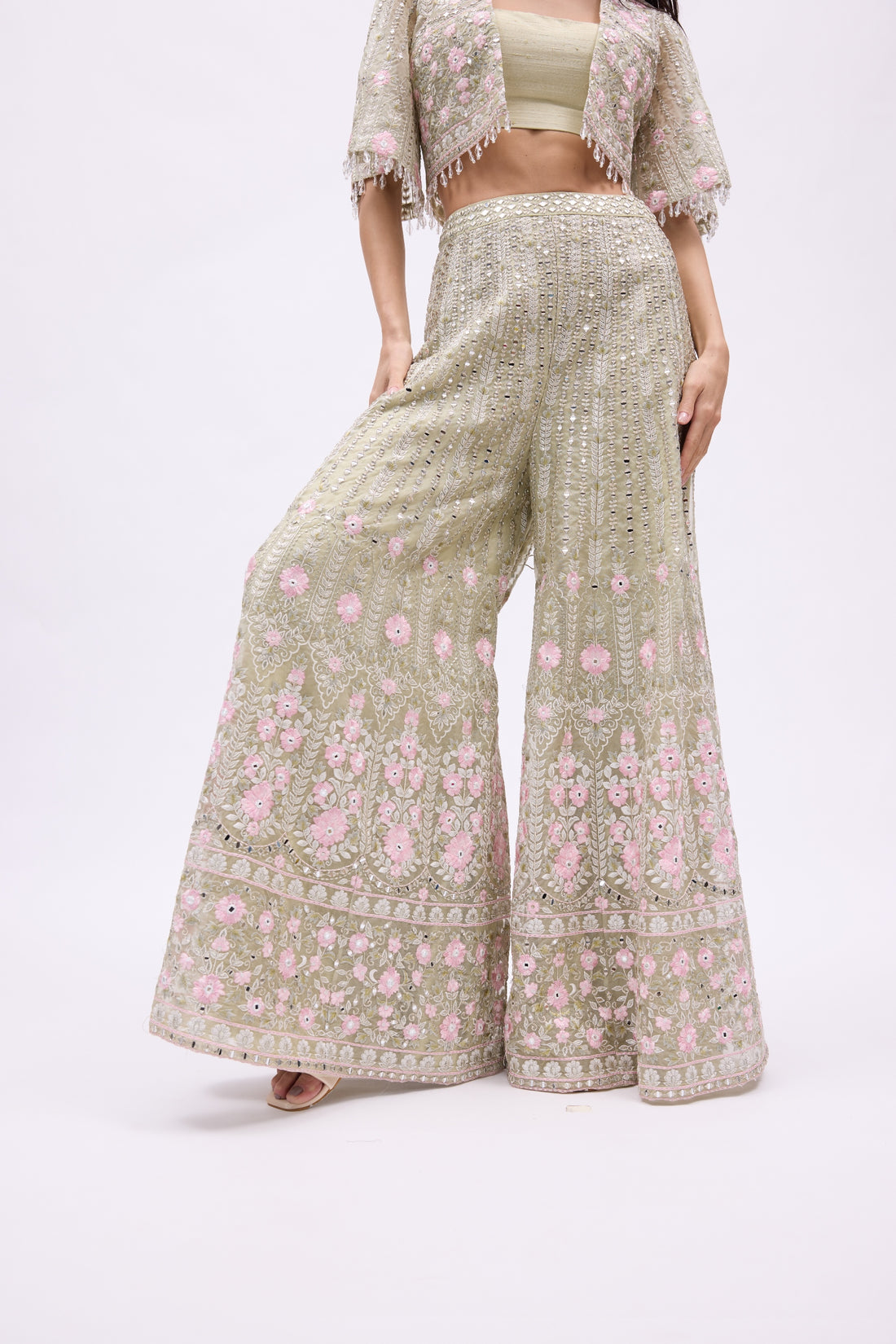 Mirror Bouquet Cropped Jacket set