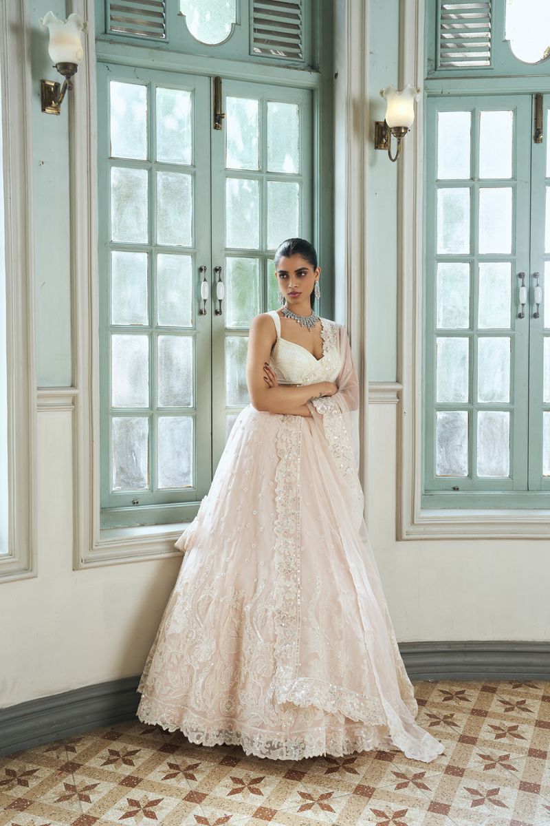 Abstract Appliquè Lehenga Set