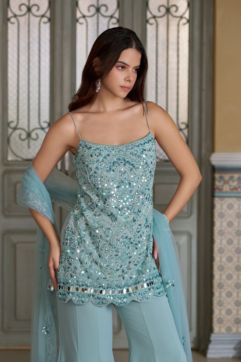 Mirror Glow Kurta Sharara Set