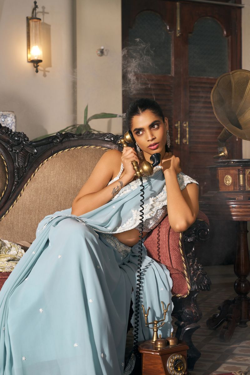 Shangri-La Border Saree Set