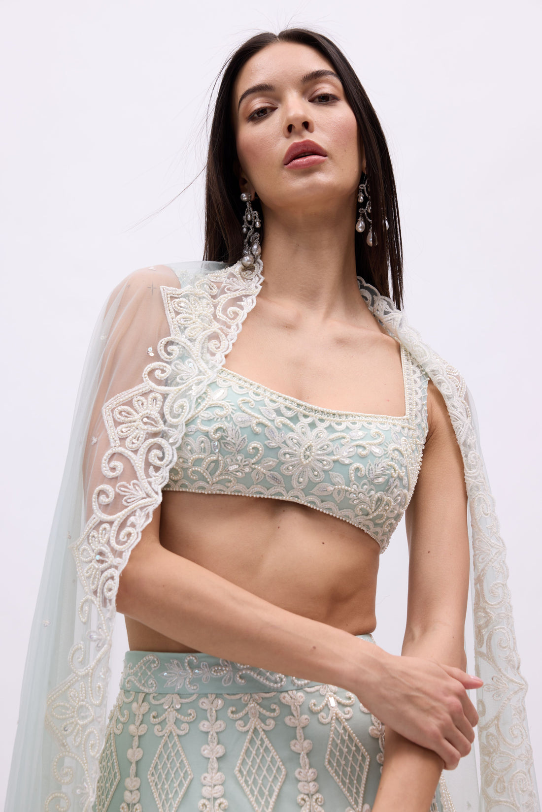 Porcelain Lehenga Set