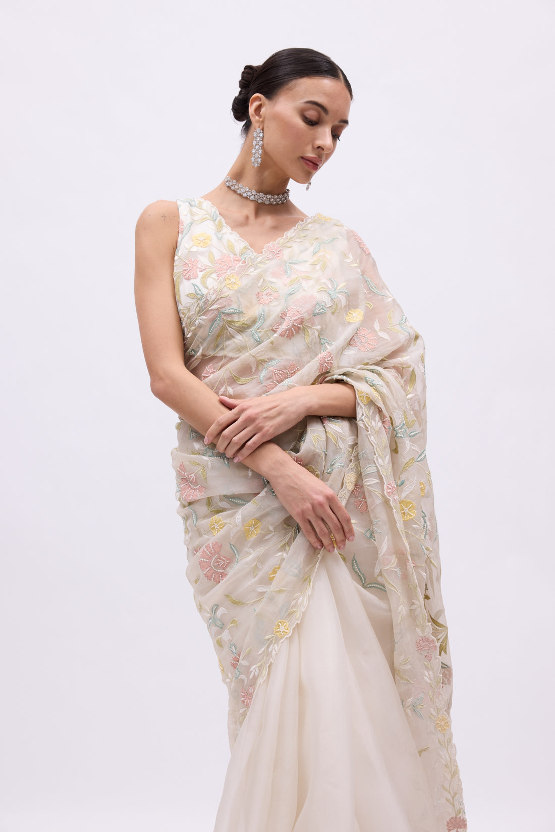 Applique in Bloom Saree